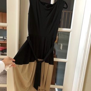 🖤Classy Ann Taylor Ponte black/beige midi dress